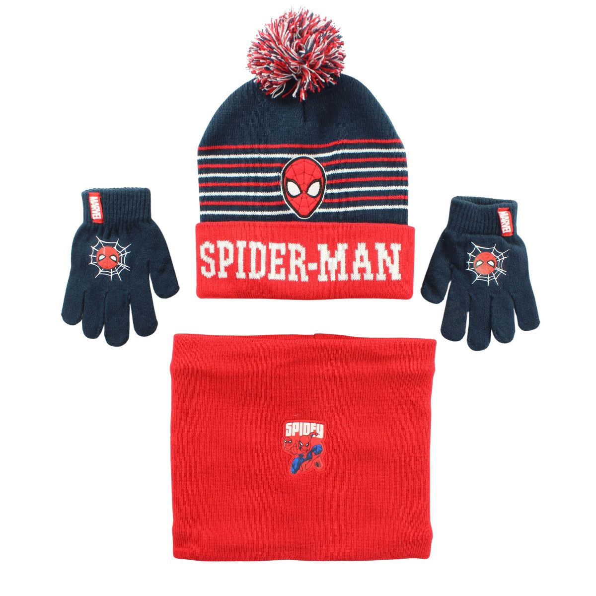 gants bonnet cache-cou spider man